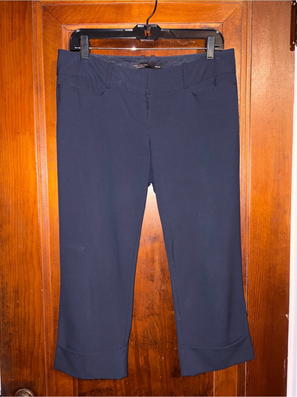 The Limited Navy Drew Fit Crop Pants With Cuff